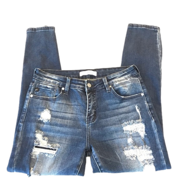 KanCan Los Angeles ESTILO #KC6365D Distressed Dark Blue Mid RiseJeans 11/29 - Picture 4 of 13